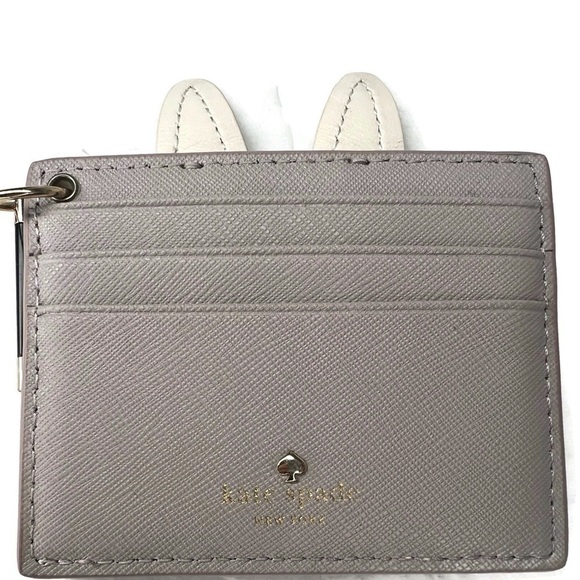 Kate Spade Rabbit in the Hat Credit Card Case Black Glitter Top - Picture 4 of 9